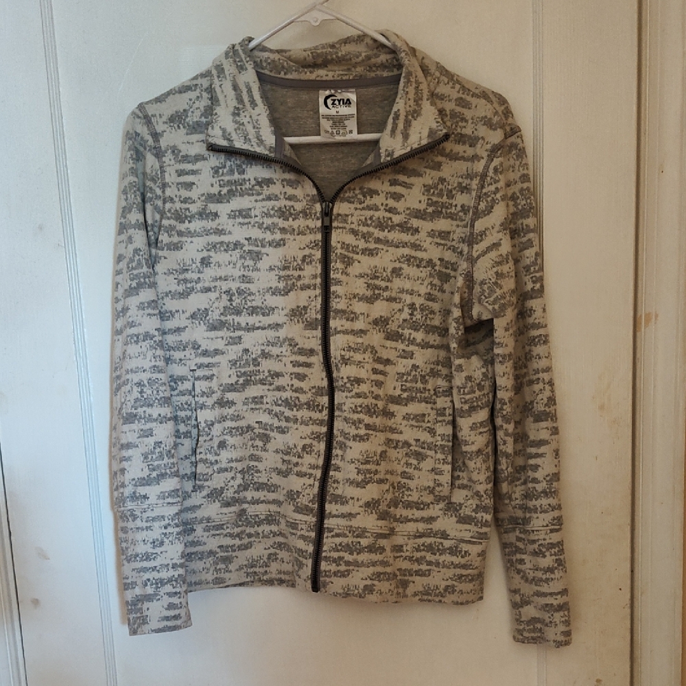 Cato Textured Gray Zip-Up Jacket
